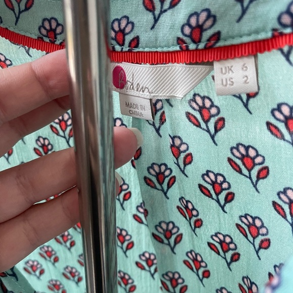 Boden | Easy Cotton Blouse Tassels Printed Preppy Colorful Boho 2 - Picture 3 of 5